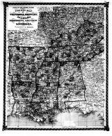 County Map of Tennessee, Kentucky, Alabama, Mississippi, Arkansas, and Louisiana, Bond County 1875 Microfilm